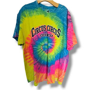 Circus Circus Reno adult Unisex men's women's tie-dye graphic print t-shirt